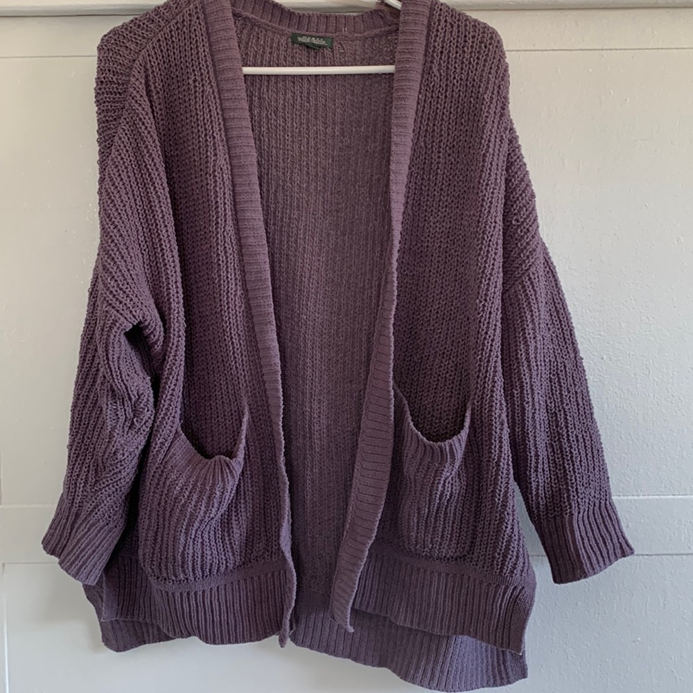 light purple cardigan